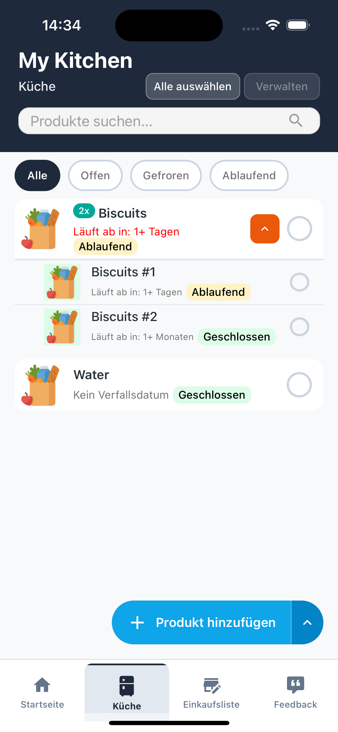 Produkt mit Verfallsdatum