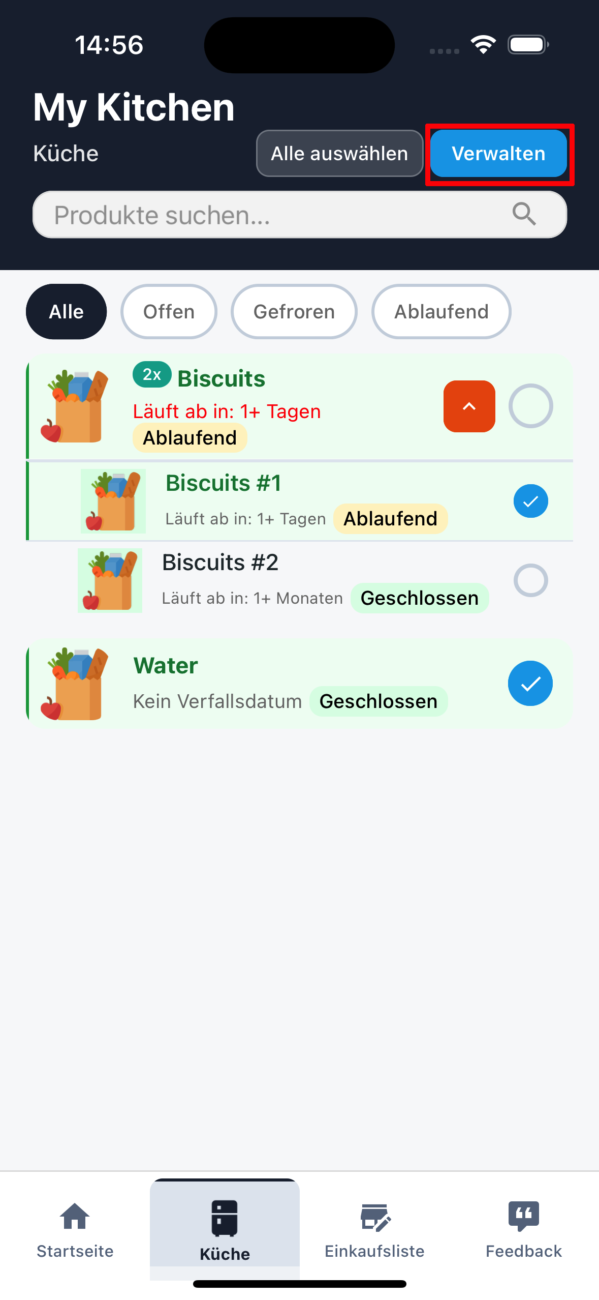 Produkte auswählen