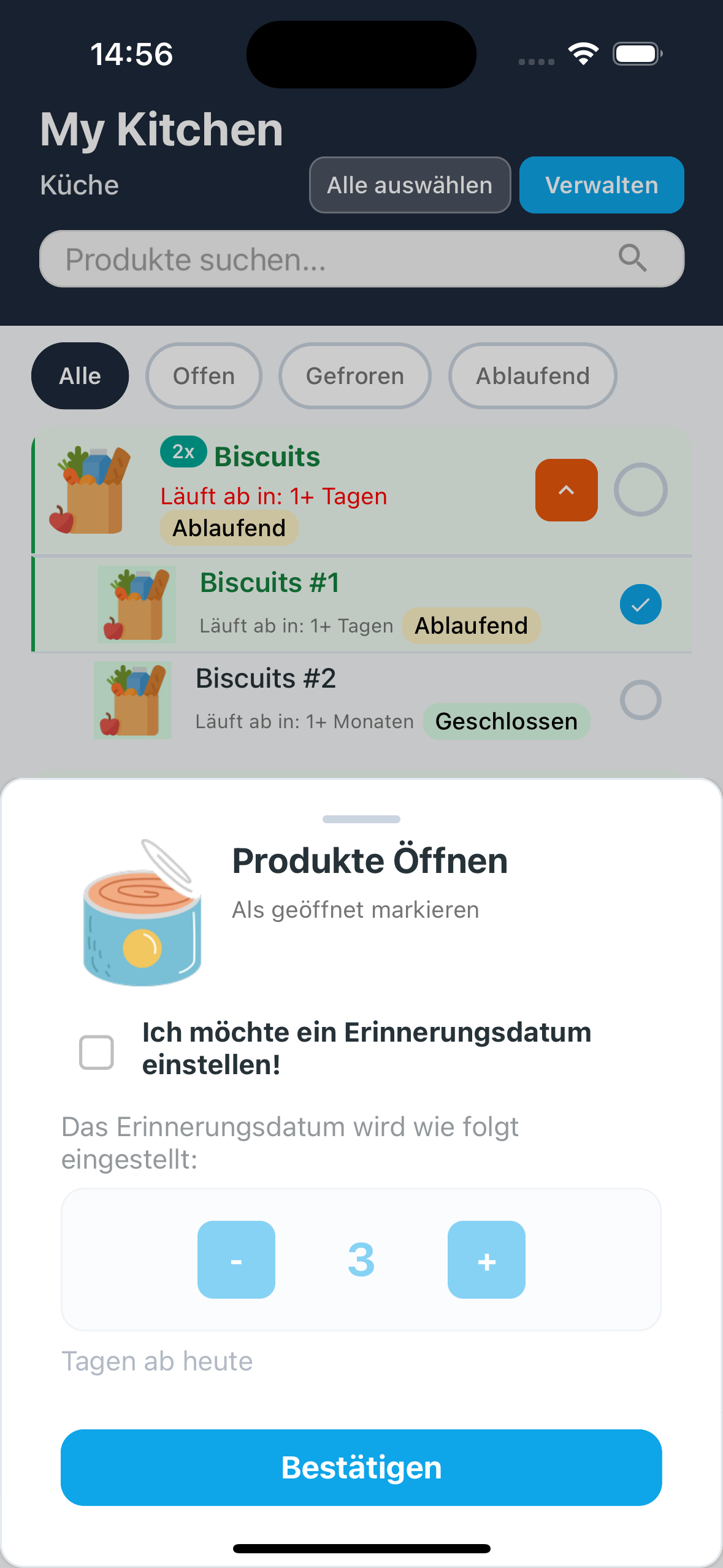 Öffnen-Modal