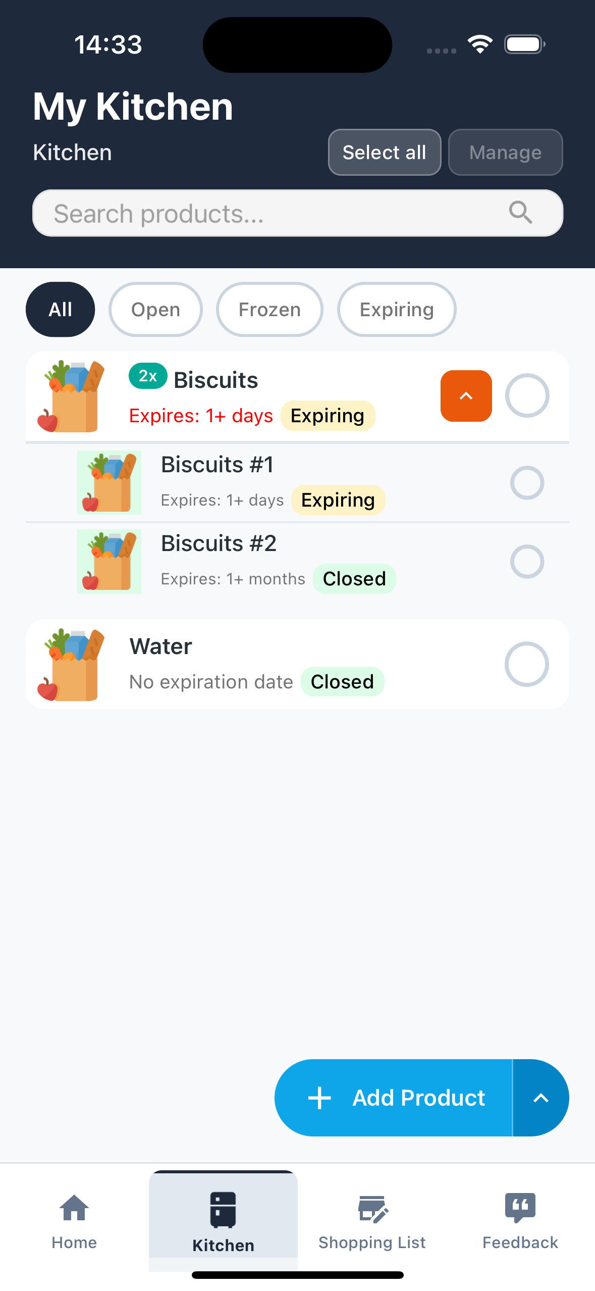 Product with expiration