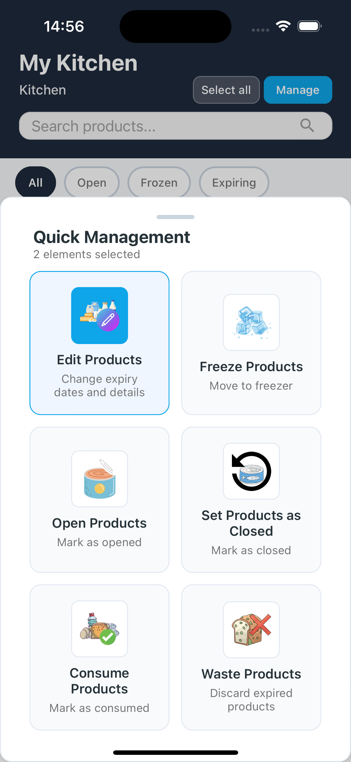Manage button