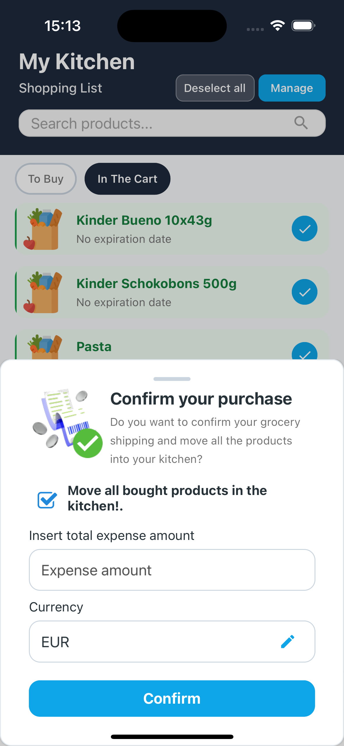 Confirm purchase