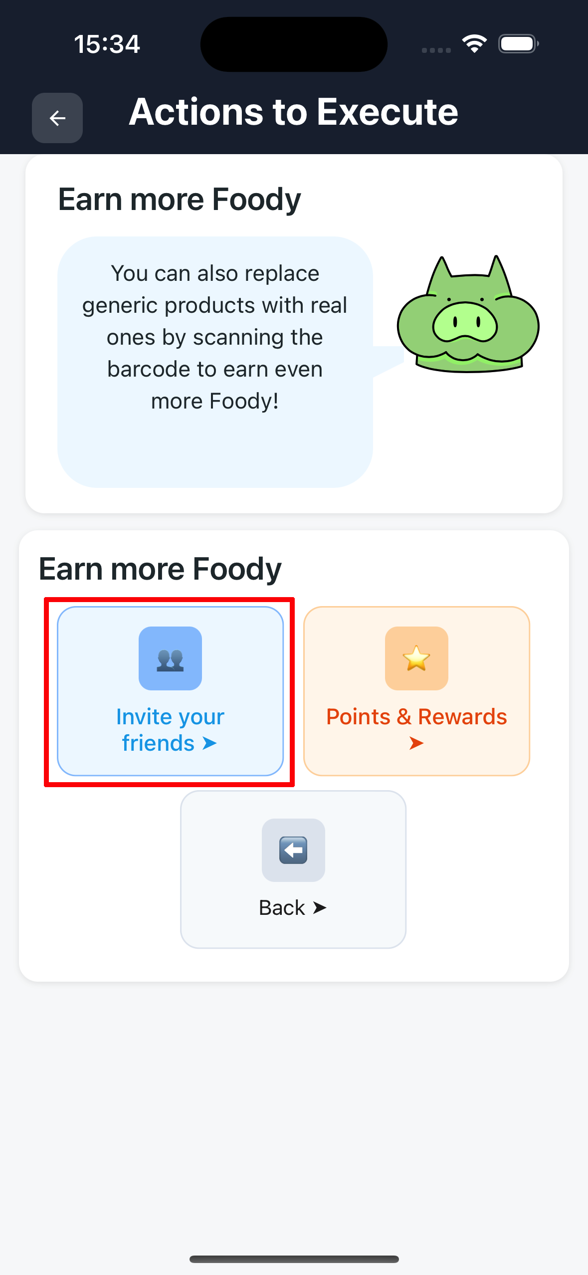 Share invitation button