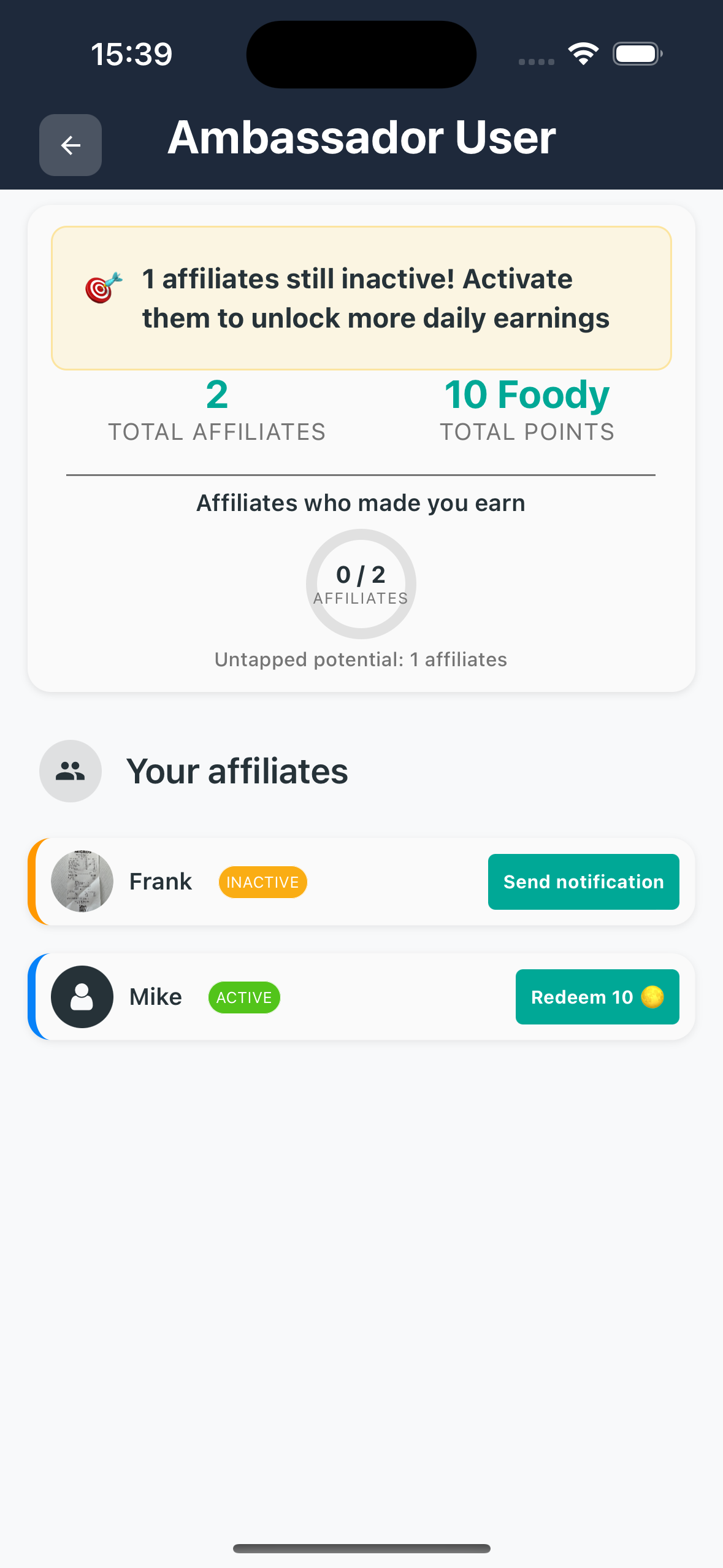 Affiliate list