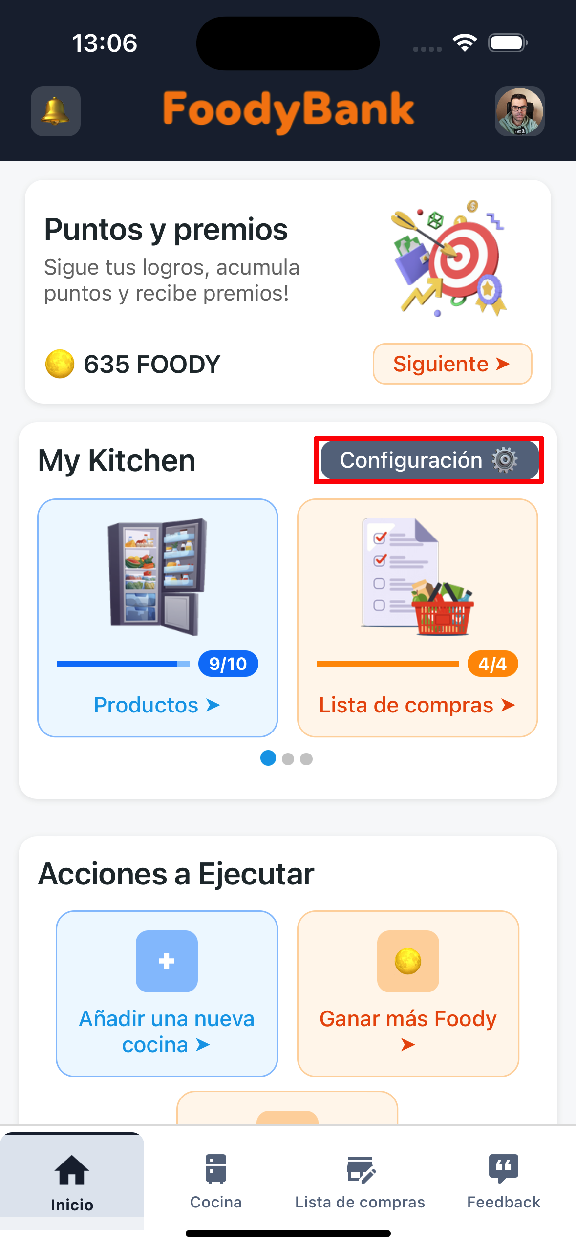 Botón configuración