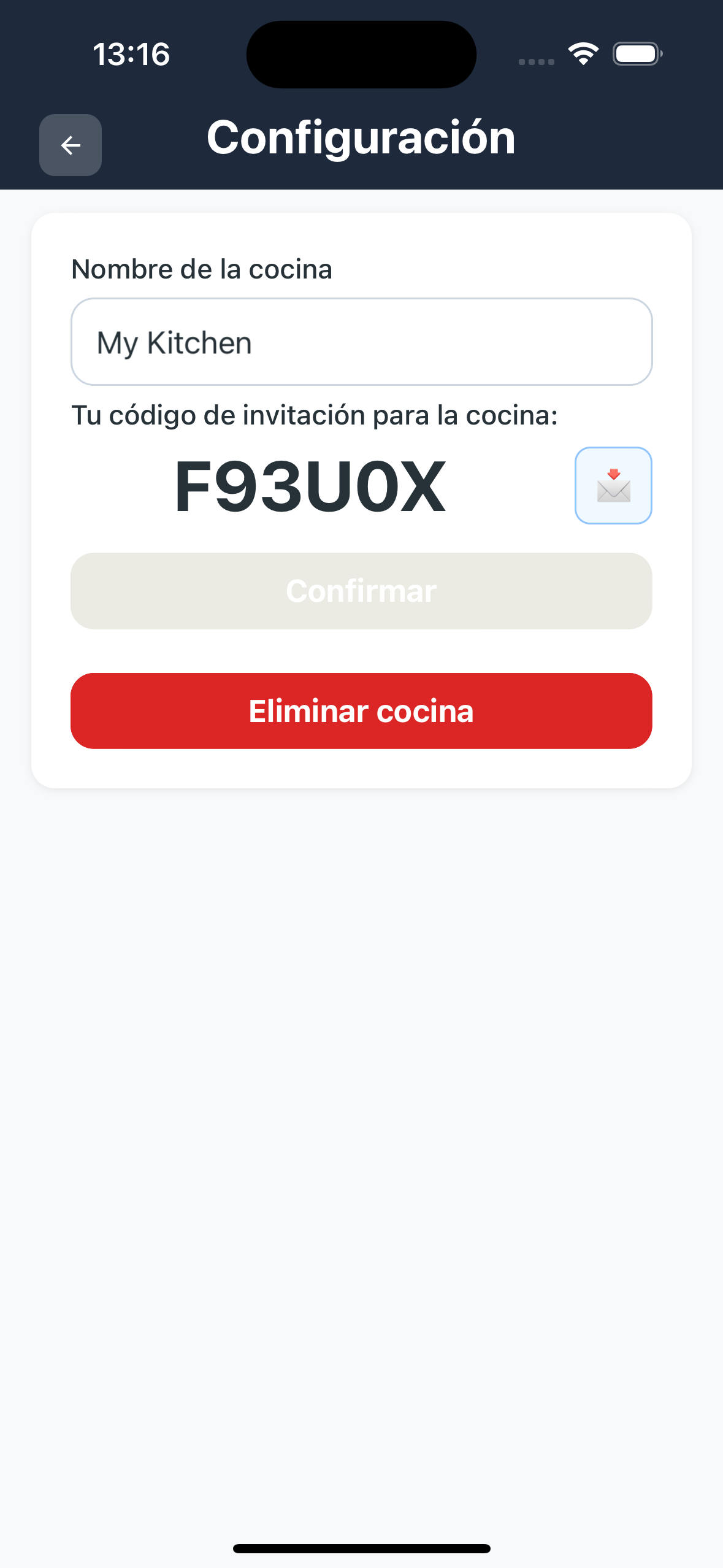 Código de invitación