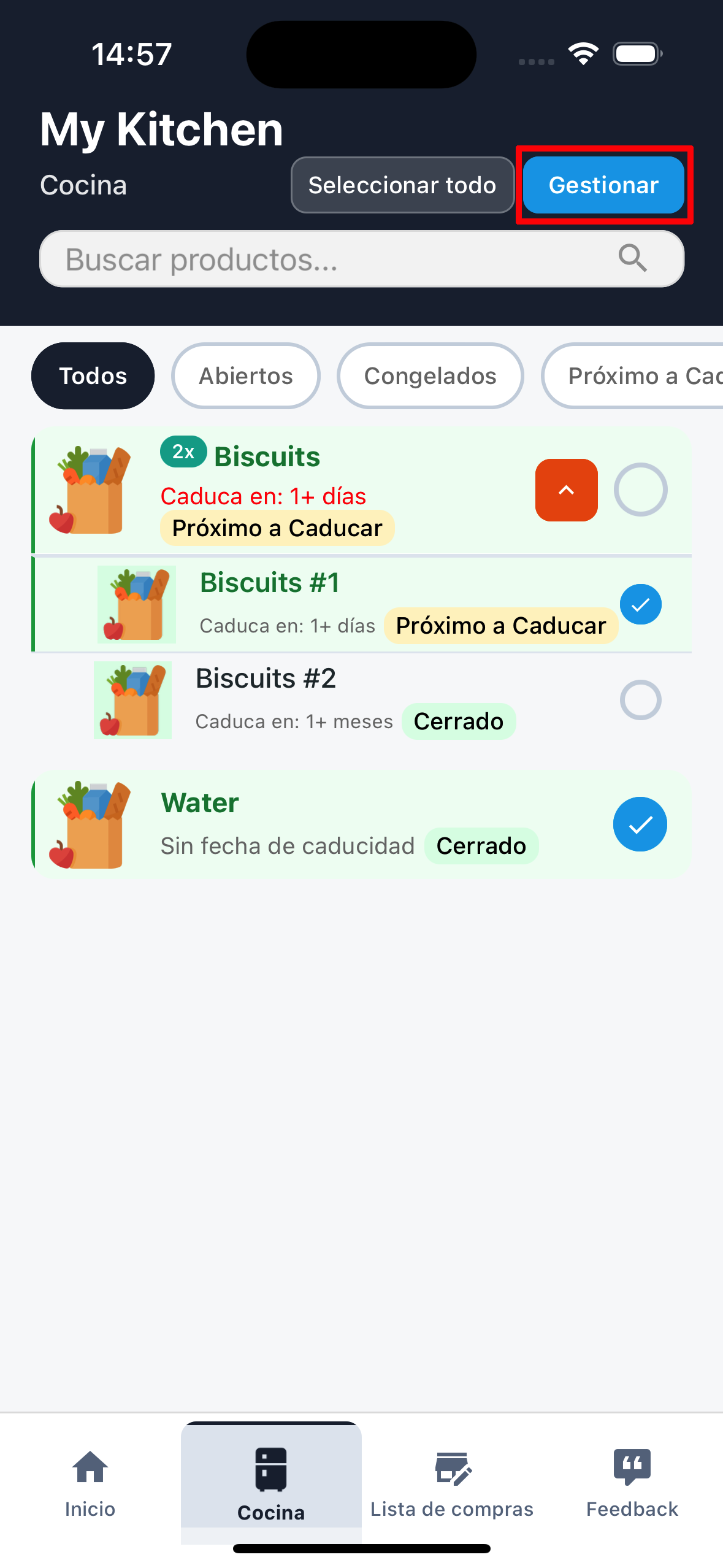Seleccionar productos