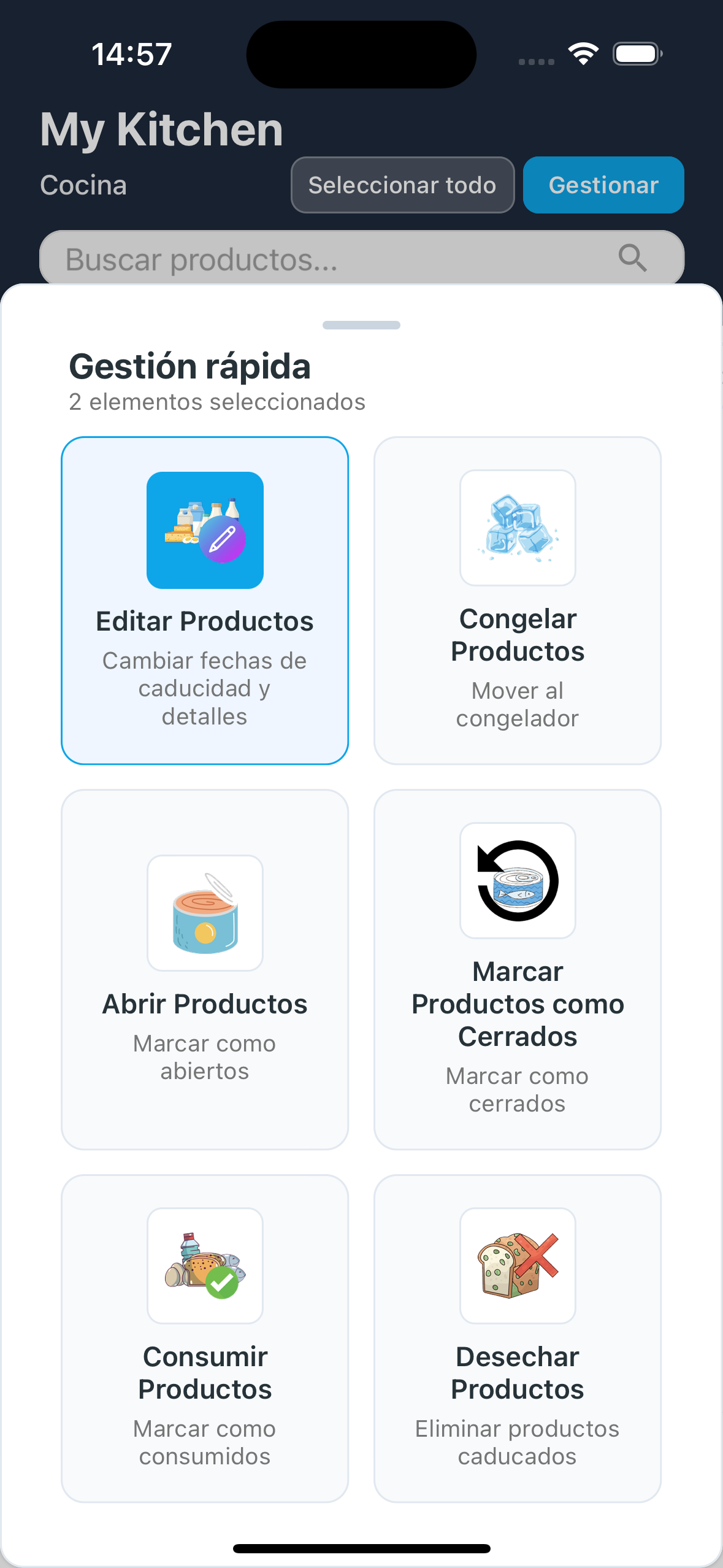 Botón gestionar