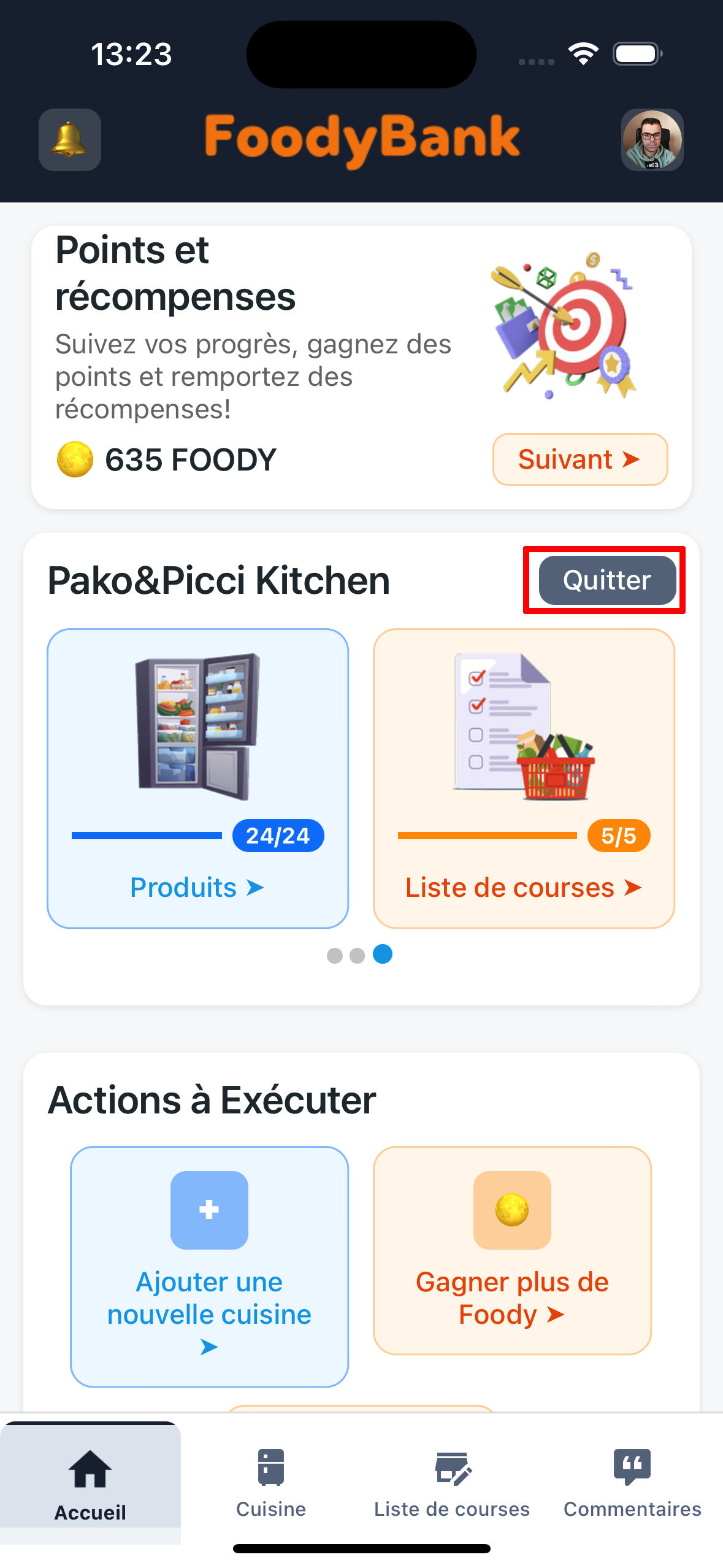 Quitter la cuisine