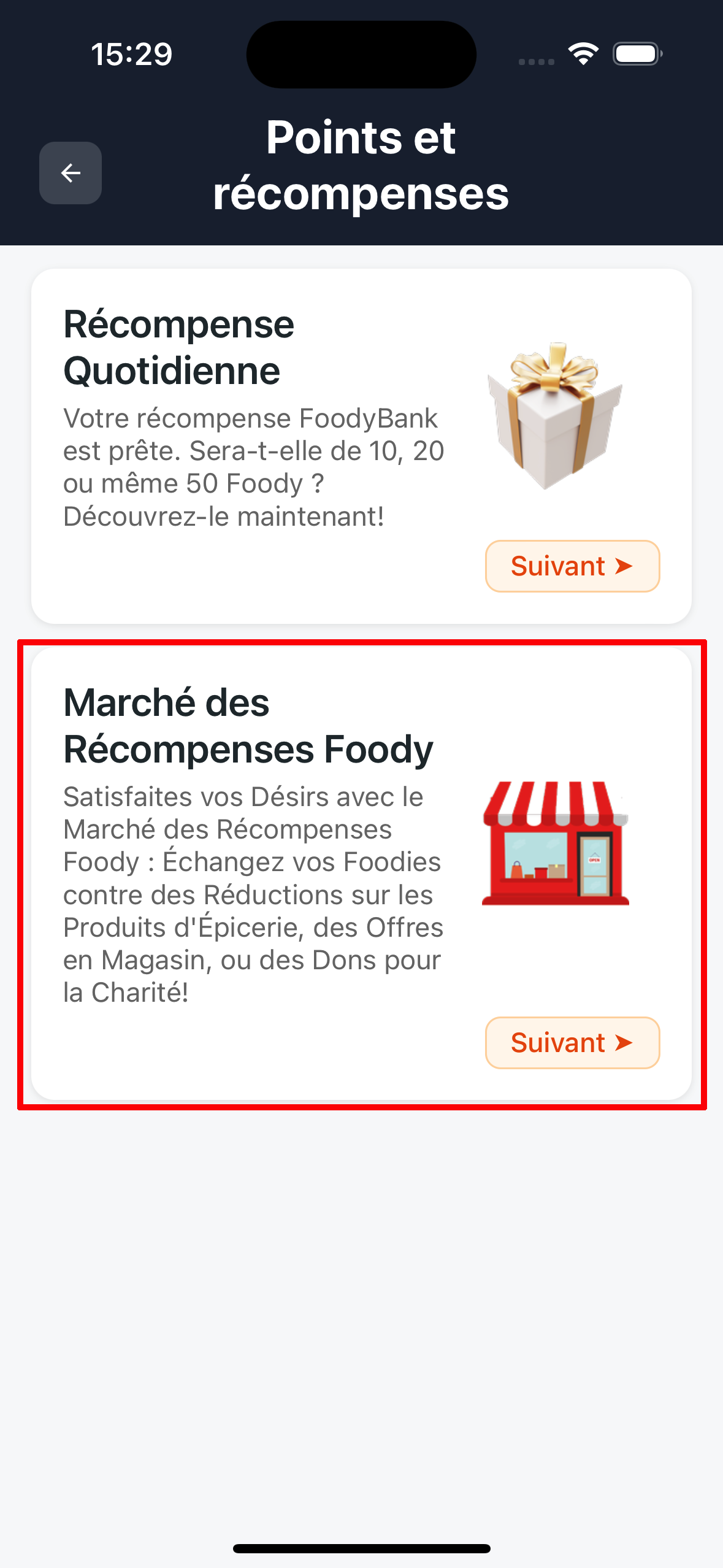 Marché bientôt disponible
