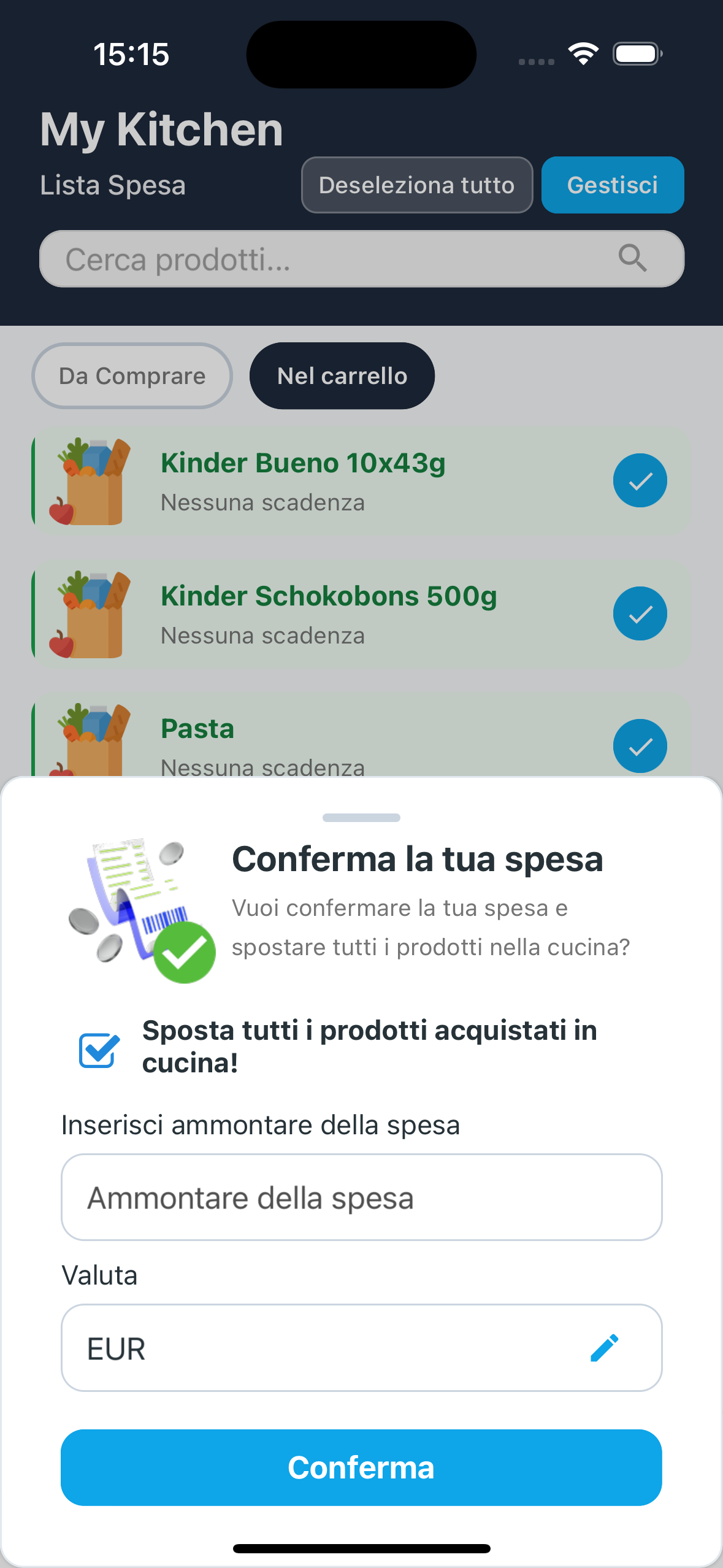 Conferma spesa